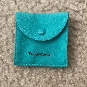 Tiffany & Co Blue Square Snap Suede Pouch Anti Tarnish